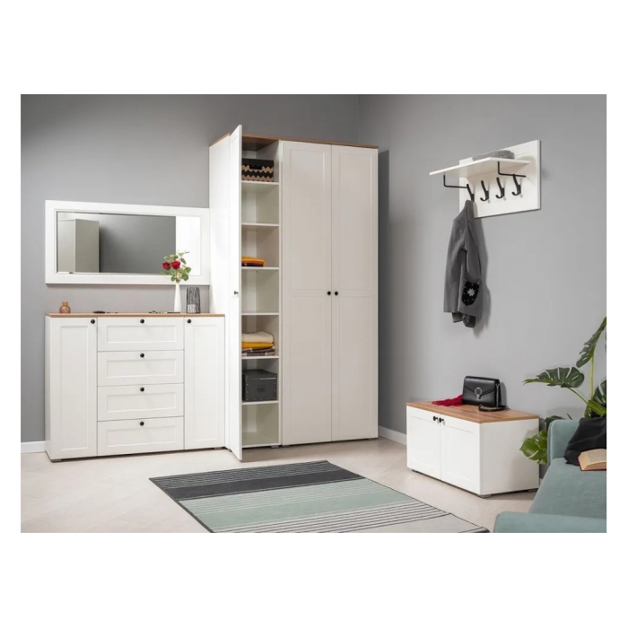 Шкаф Опра белый PE шагрень / дуб вотан 065 R