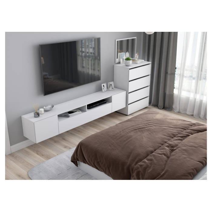 Комод Валенсия белый текстурный