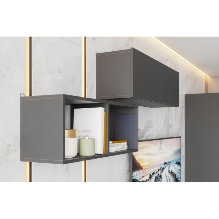 Шкаф навесной Сибити графит серый