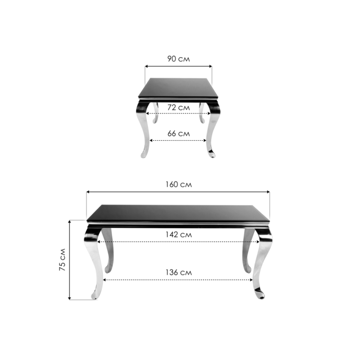 Стол Sondal 160х90х75 см черный