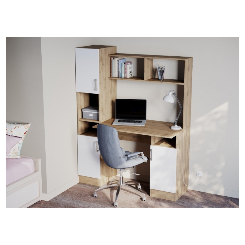 Компьютерный стол Эндо дуб вотан / белый