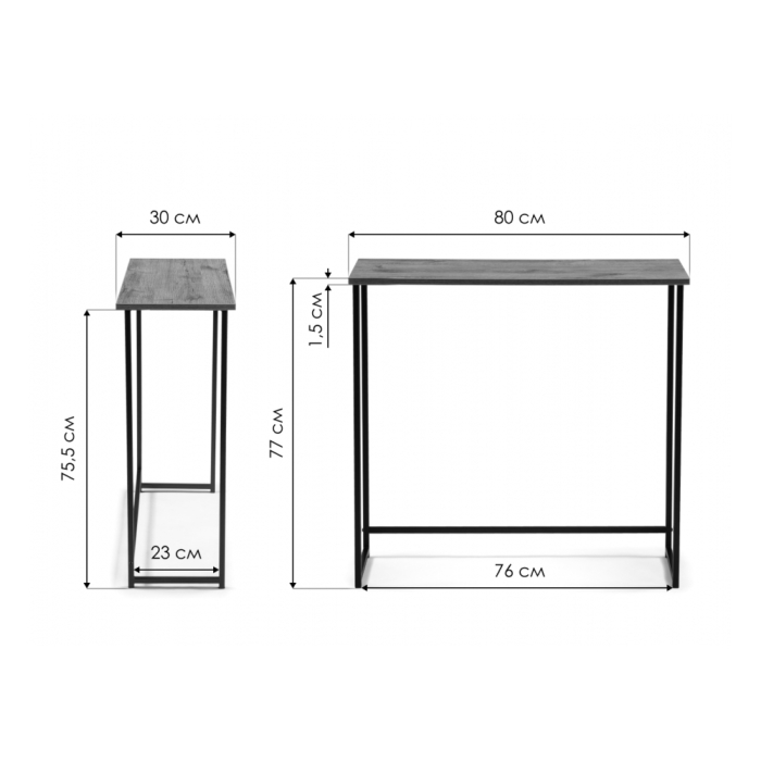 Консольный столик Феот 80х30х77 дуб велингтон