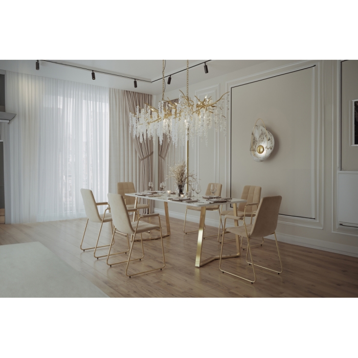 Стул на металлокаркасе Lana beige / gold