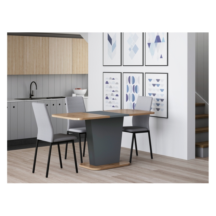 Стол на тумбе Лурвин 110(145)х68х75 дуб вотан / графит