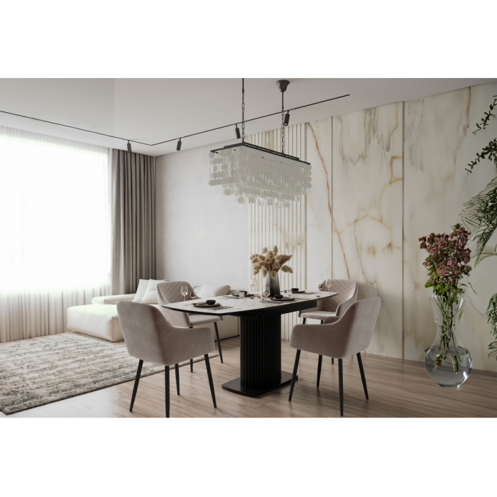 Кресло Стив черный / бежевый