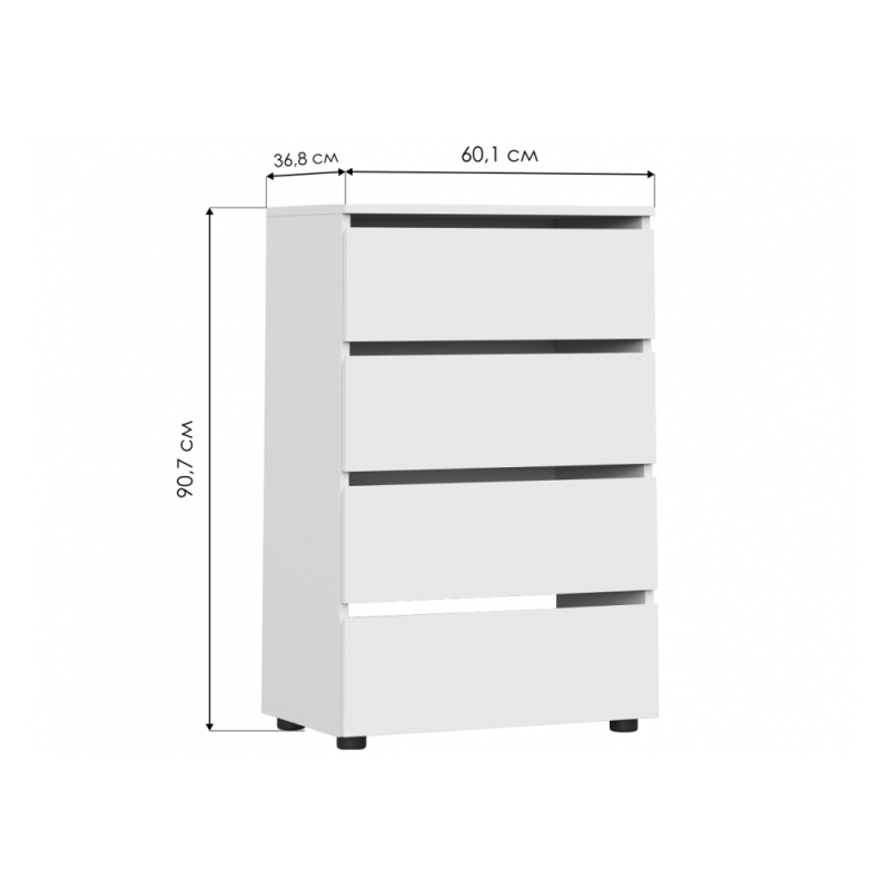 Комод Валенсия белый текстурный