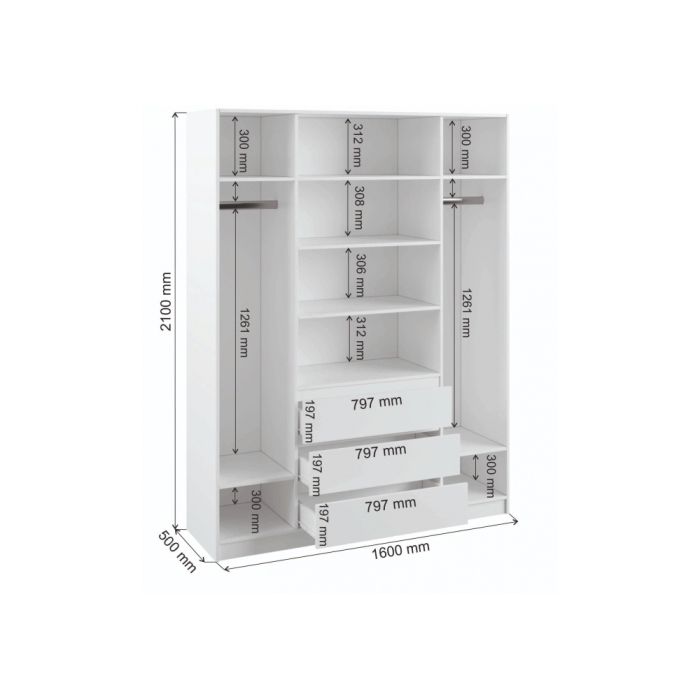 Шкаф Мадера ЛДСП белый