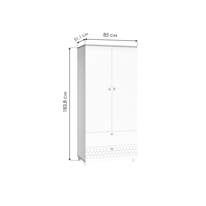 Шкаф Эльга белый шагрень / дуб белый exclusive