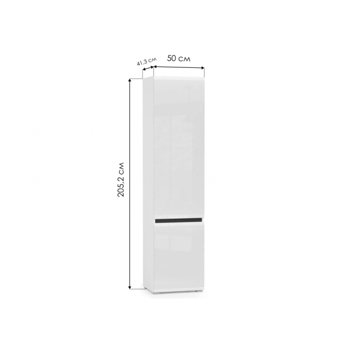 Шкаф Сейдиль белый премиум / черный / белый глянец