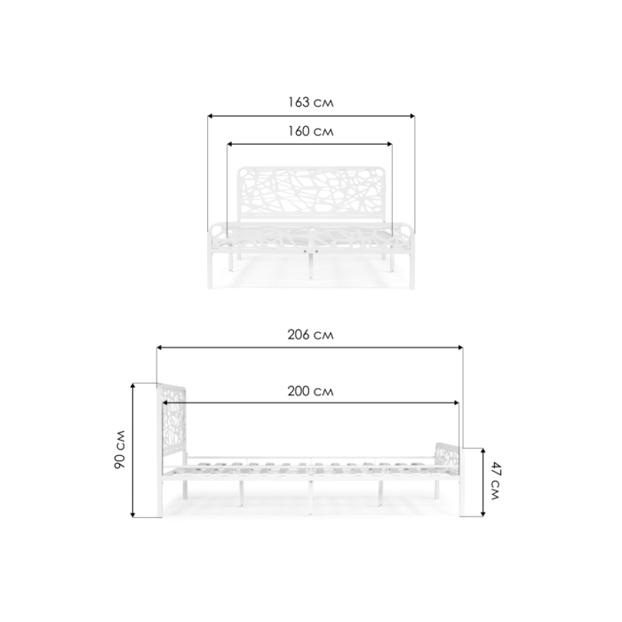 Двуспальная кровать Кубо 160х200 черный