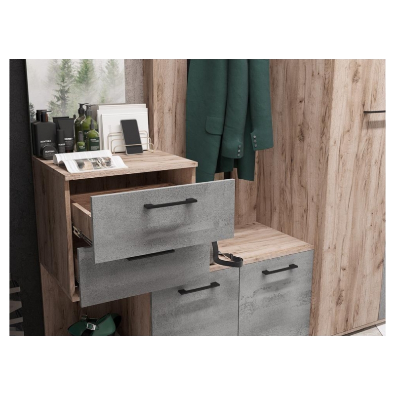 Готовая прихожая Вальс ВШ-1 дуб крафт серый / бетонный камень