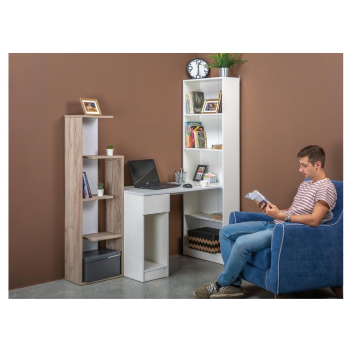 Письменный стол Лайт 10.01 115,3х58,2х179 белый гладкий 101