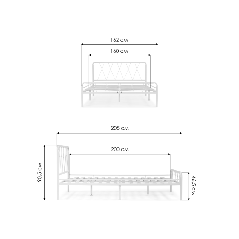 Двуспальная кровать Иоханна 18 160х200 белая