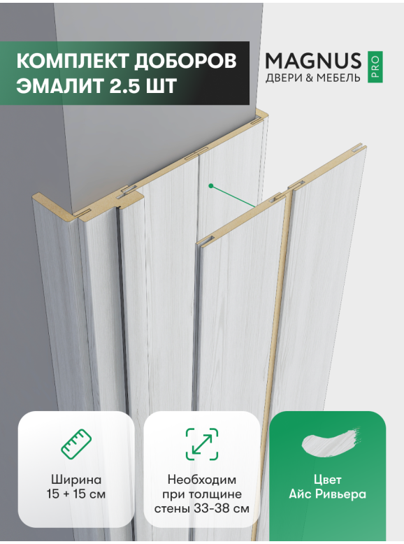 Добор 150 + 150 мм Айс Ривьера комплект (2,5 шт)