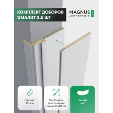 Добор 200 мм белый эмалит комплект (2,5 шт)