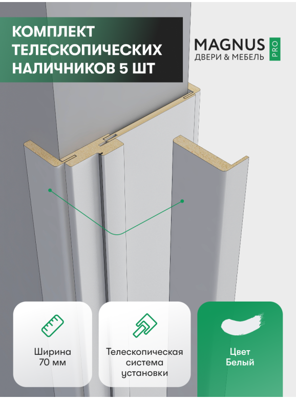 Наличники белый эмалит комплект 5 шт.  